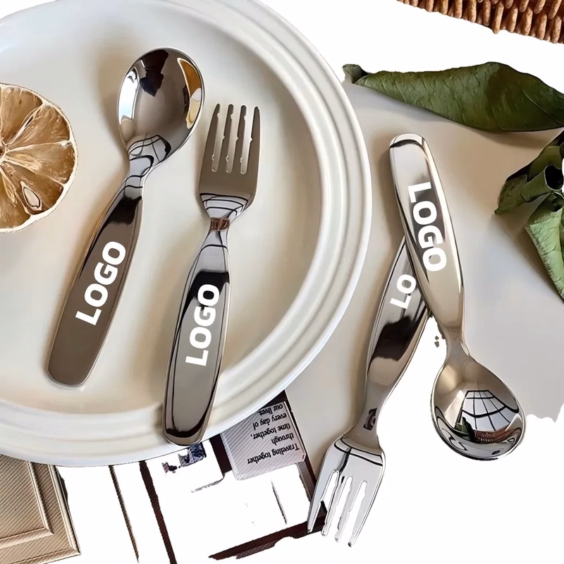 304 Stainless Steel Flat Handle Thickened Children's Soup Sp