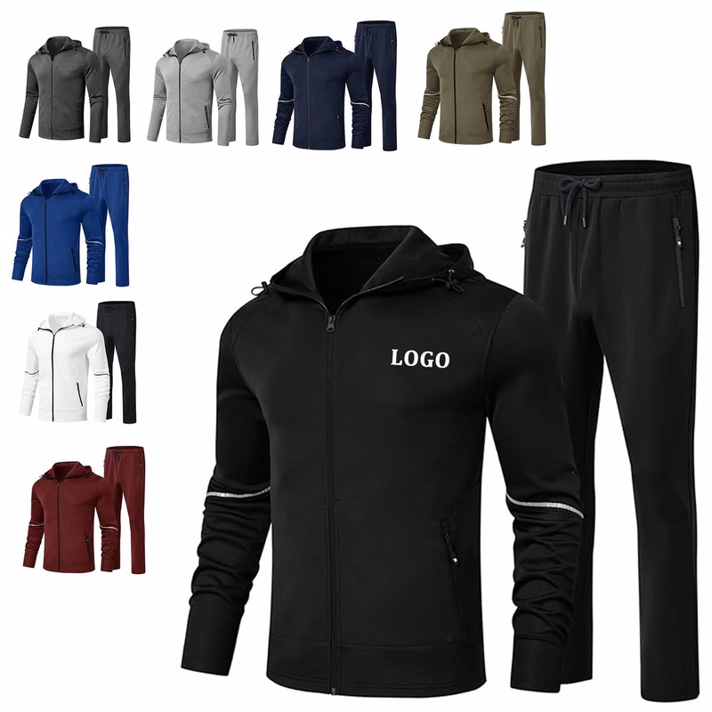 Men Running Sport Tracksuits Set