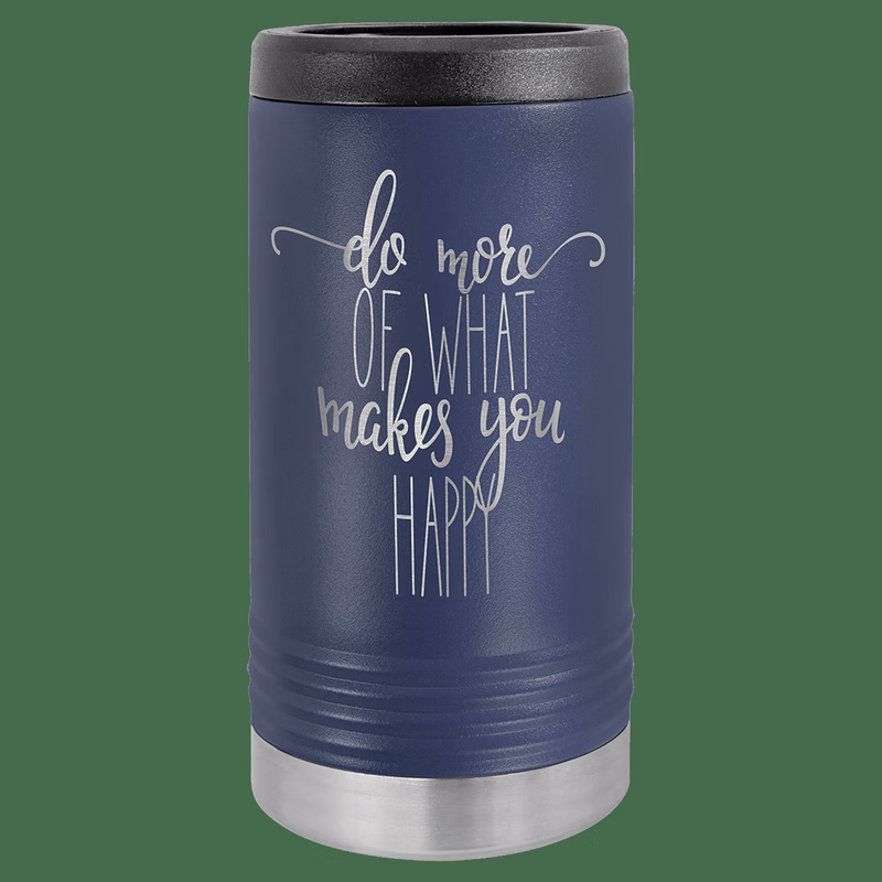 Navy Blue Laser Engraved Polar Camel Slim Beverage Holder