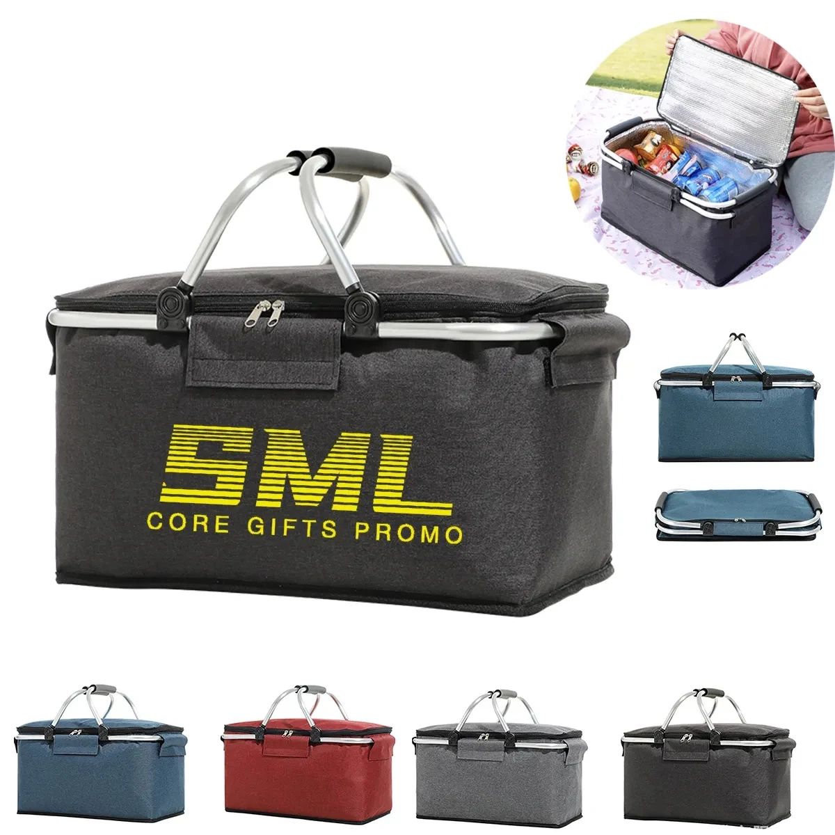 Insulated Cooler Picnic Basket 1