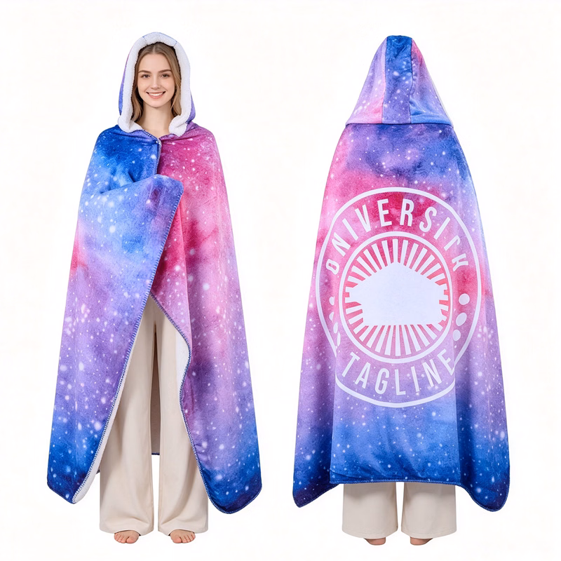 Custom Sublimation Hooded Sherpa Blanket – 50" X 60"