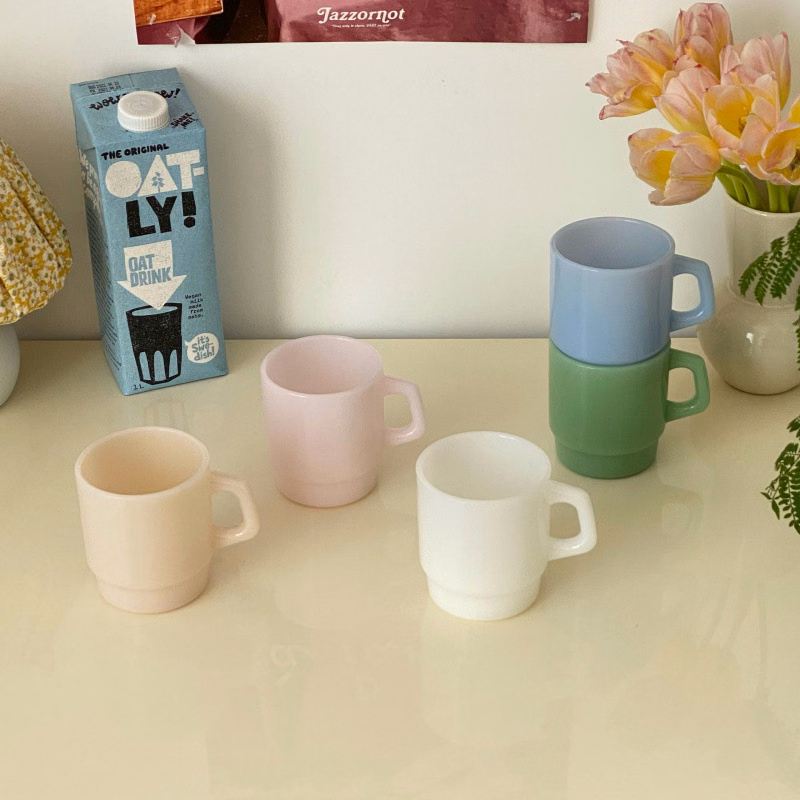 Coloured Stackable Glass Mug
