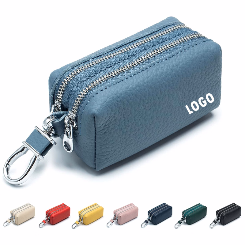 Unisex Double Zipper Keychain Wallet