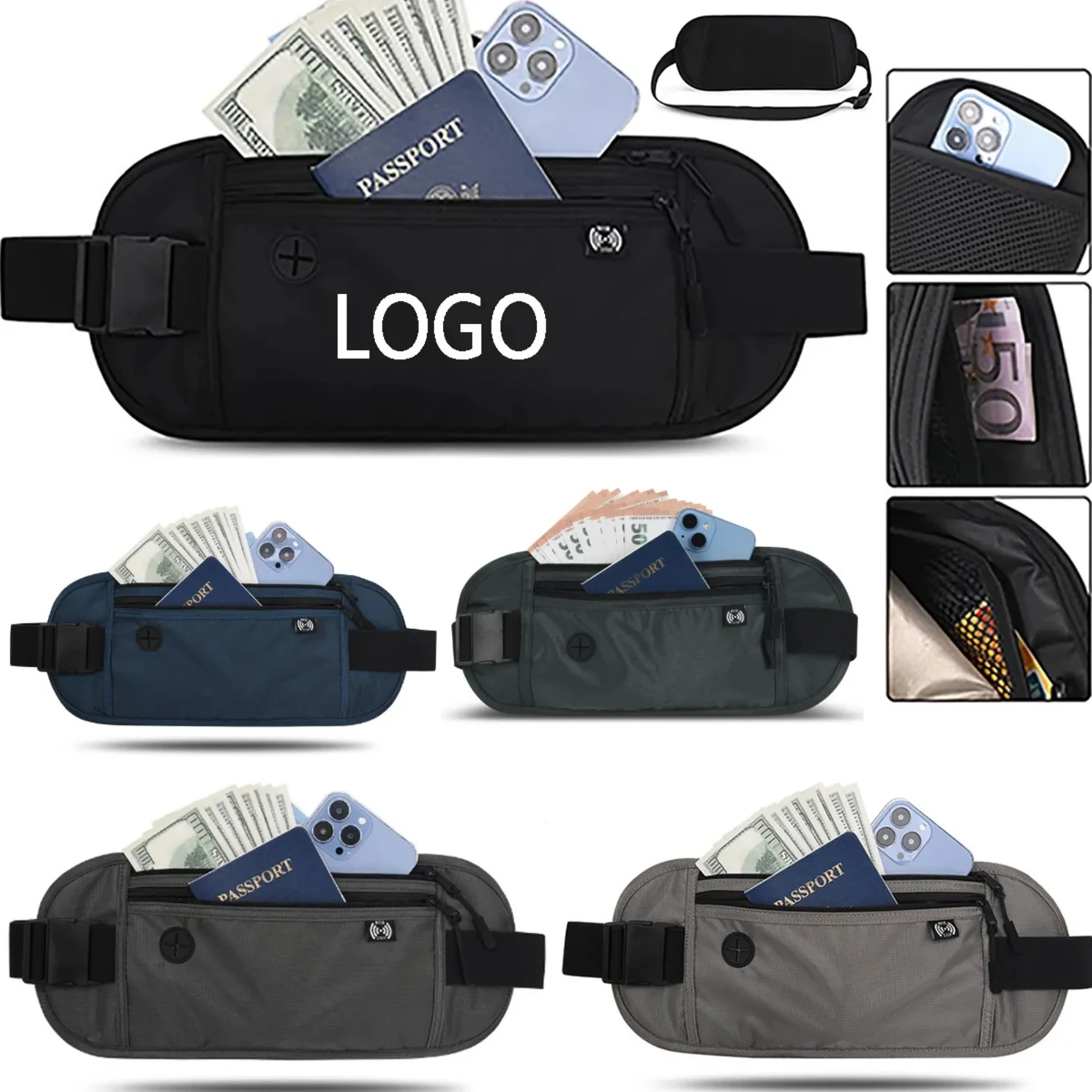 RFID Blocking Sports Waist Bag 1