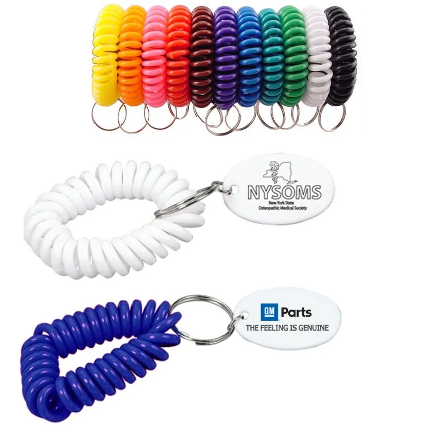 Bracelet Coil Keychain W/ Imprinted Tag 1