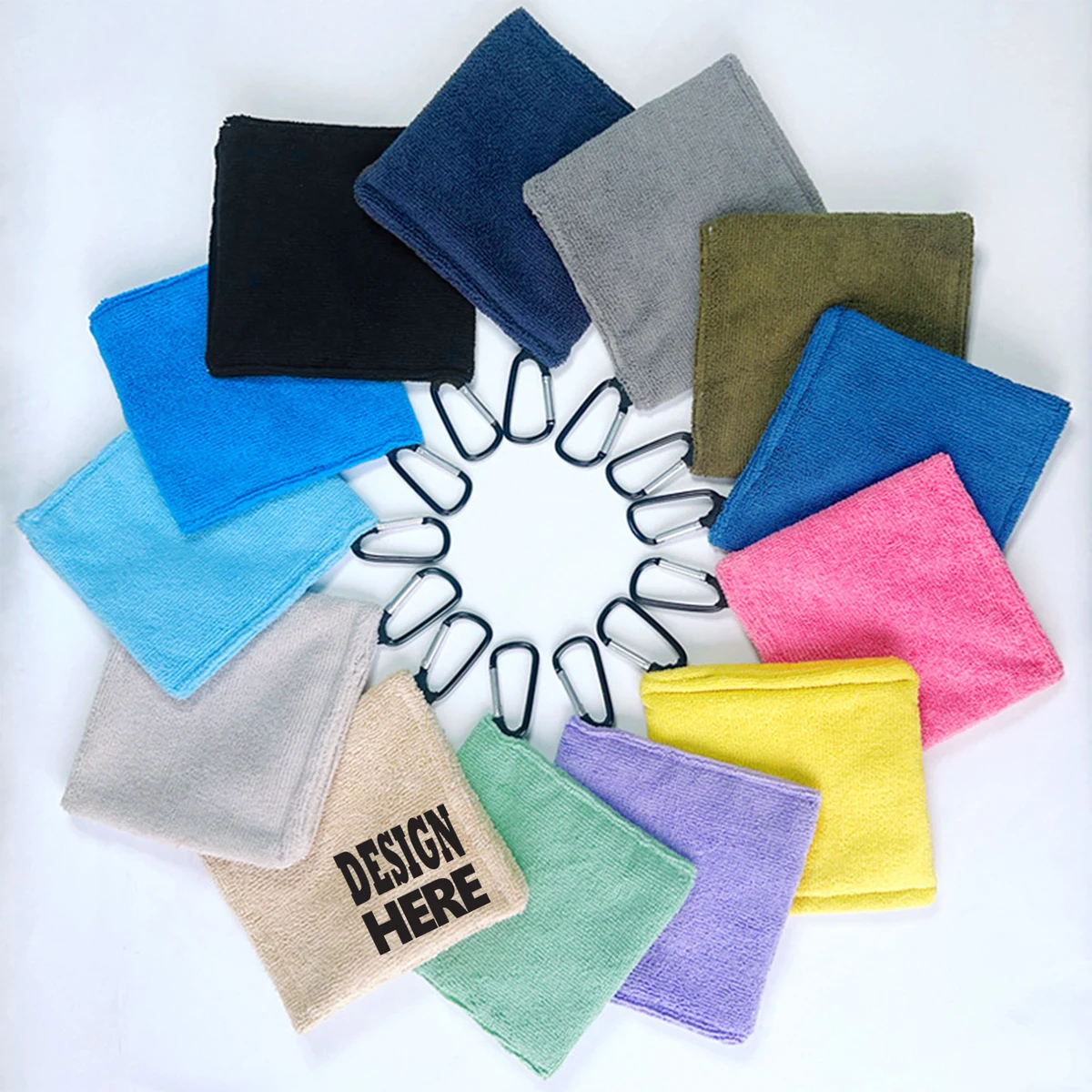 Waffle Golf Cleaning Towel With Clip Hook 1