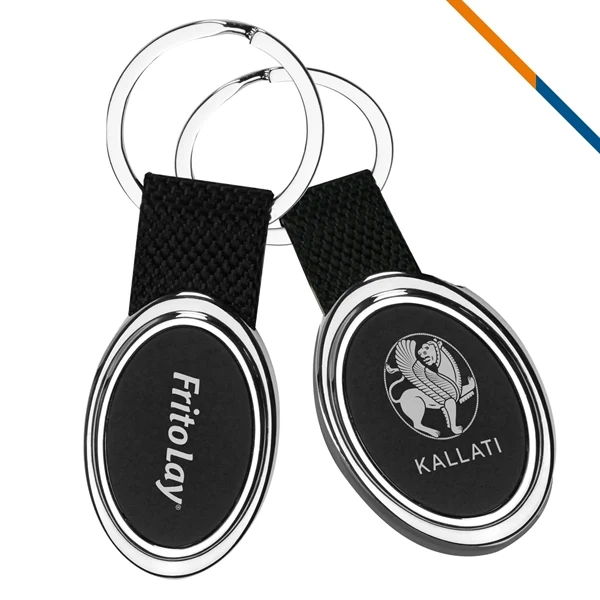 Custom Canvas Leaf Key Tag with Oval Design — Dealership & Business Promotion 1