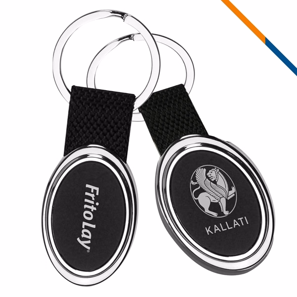 Custom Canvas Leaf Key Tag with Oval Design — Dealership & Business Promotion