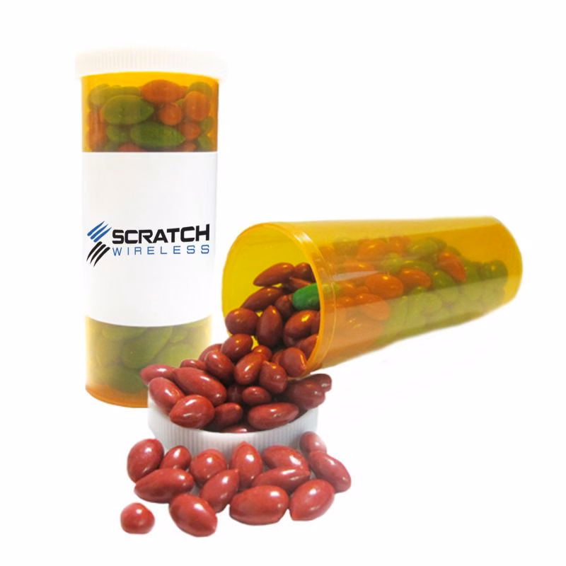 Small Promo Pill Bottles-Chocolate Sunflower Seeds