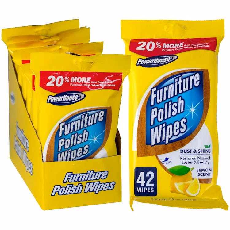 Furniture Polish Wipes Lemon