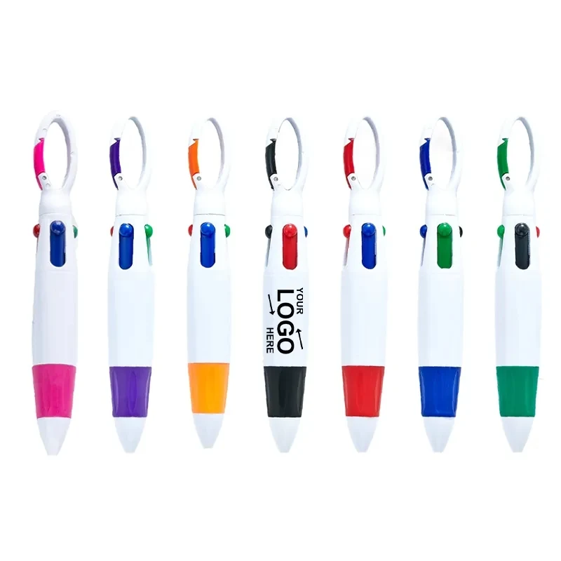 Retractable Shuttle Ballpoint Pens With Carabiner Clip 1