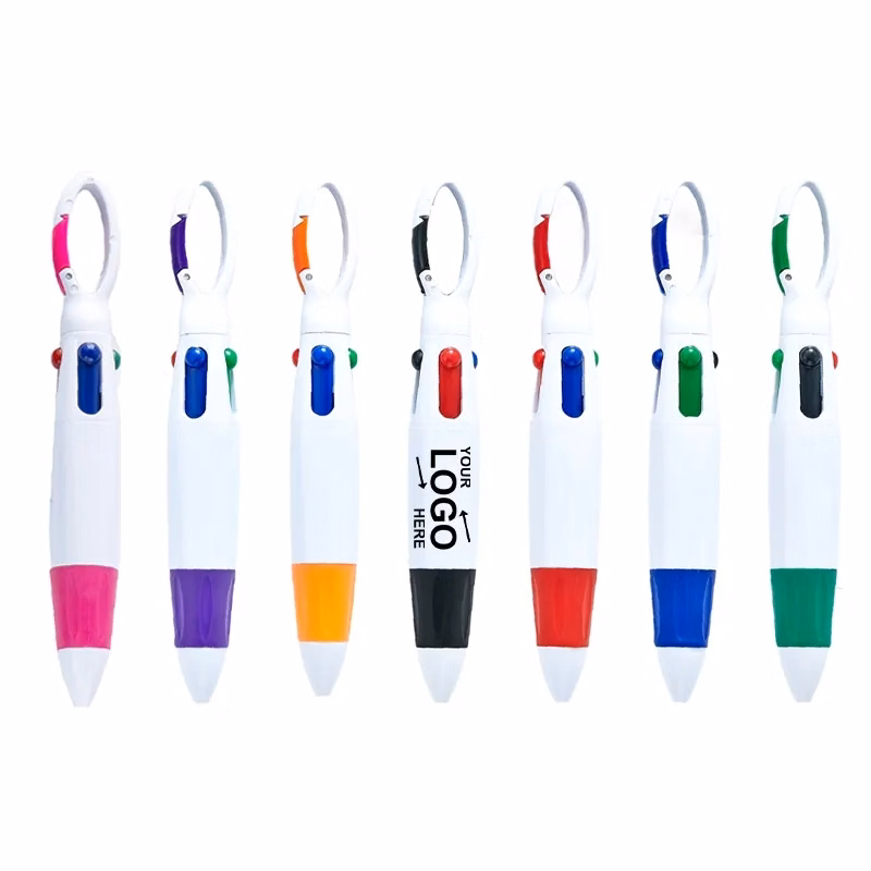Retractable Shuttle Ballpoint Pens With Carabiner Clip