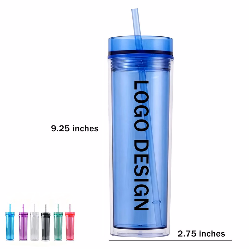 16 oz Skinny Tumbler with Straw