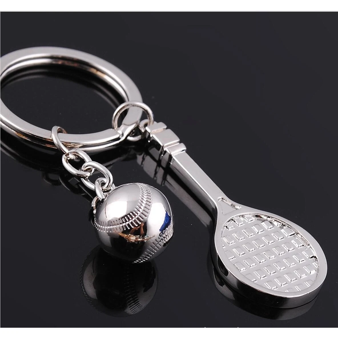 Metal Tennis Set Keychain 1