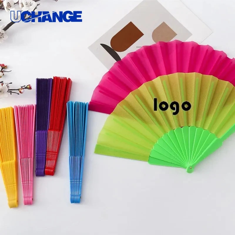 Chinese-Style Solid Color Folding Fan Handheld Accessory for Cultural Events 1