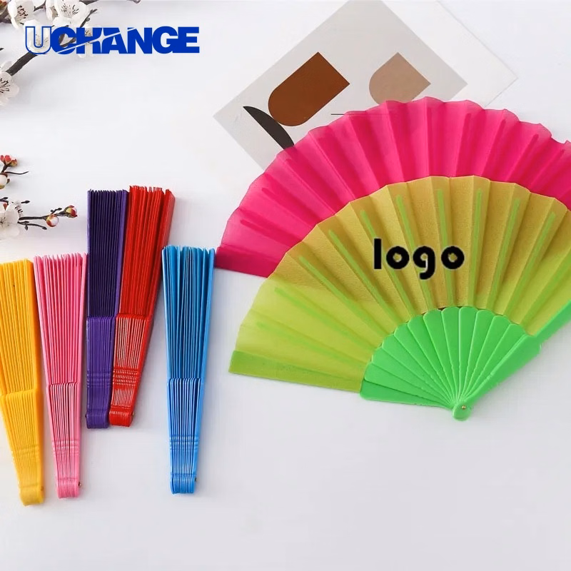Chinese-Style Solid Color Folding Fan Handheld Accessory for Cultural Events