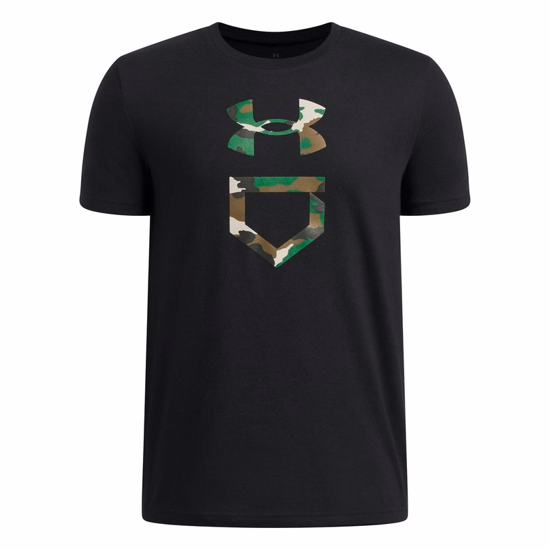 UA Baseball Camo Plate Boys' Short Sleeve