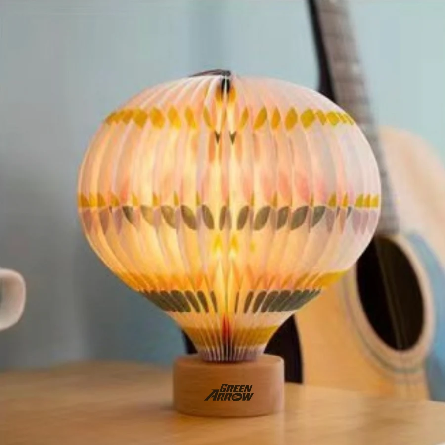 360 Degree Foldable Hot Air Balloon Paper Lamp with Built In 1200mAh Rechargeable Battery 1