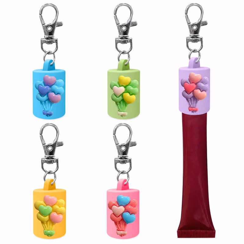 Portable Clip-On Lip Balm Cap Keychain