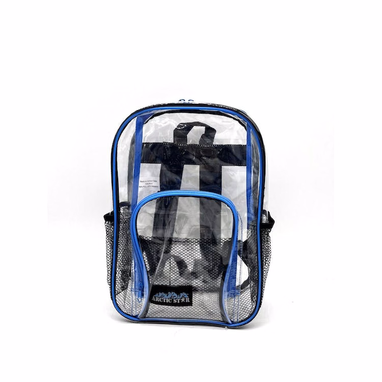 Clear 17" Backpacks - Assorted Piping Colors