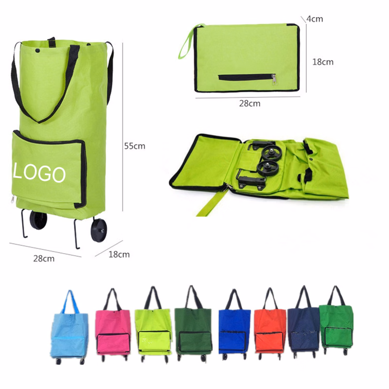 600D Oxford Collapsible Trolley Bag with Wheels
