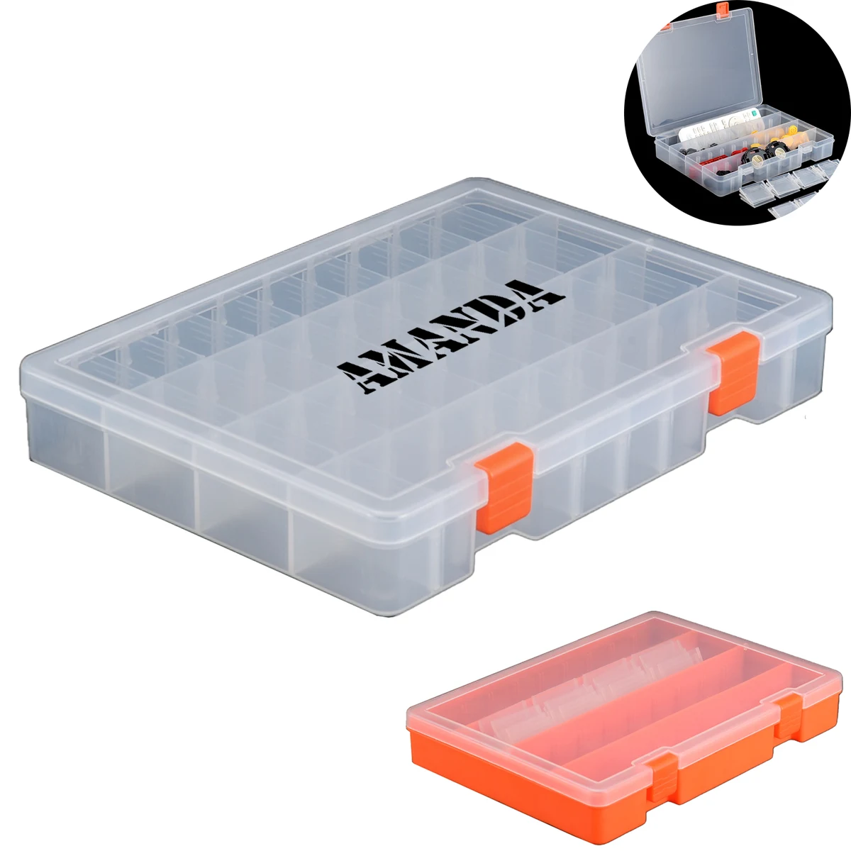 Transparent Plastic Storage Organizer w/ Removable Dividers 1