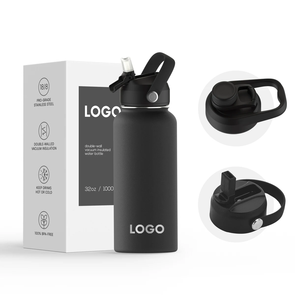 22oz/25oz/32oz Stainless Steel Vacuum Insulated Bottle, custom water bottle with logo imprint 1