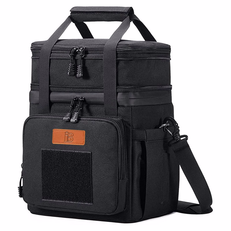 16L Double Deck Nylon Cooler Bag w/Adjustable Strap