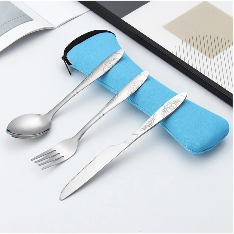 3Pcs Stainless Steel Portable Tableware 1