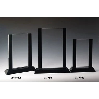 Vertical Black/Clear Crystal Award - Large 1