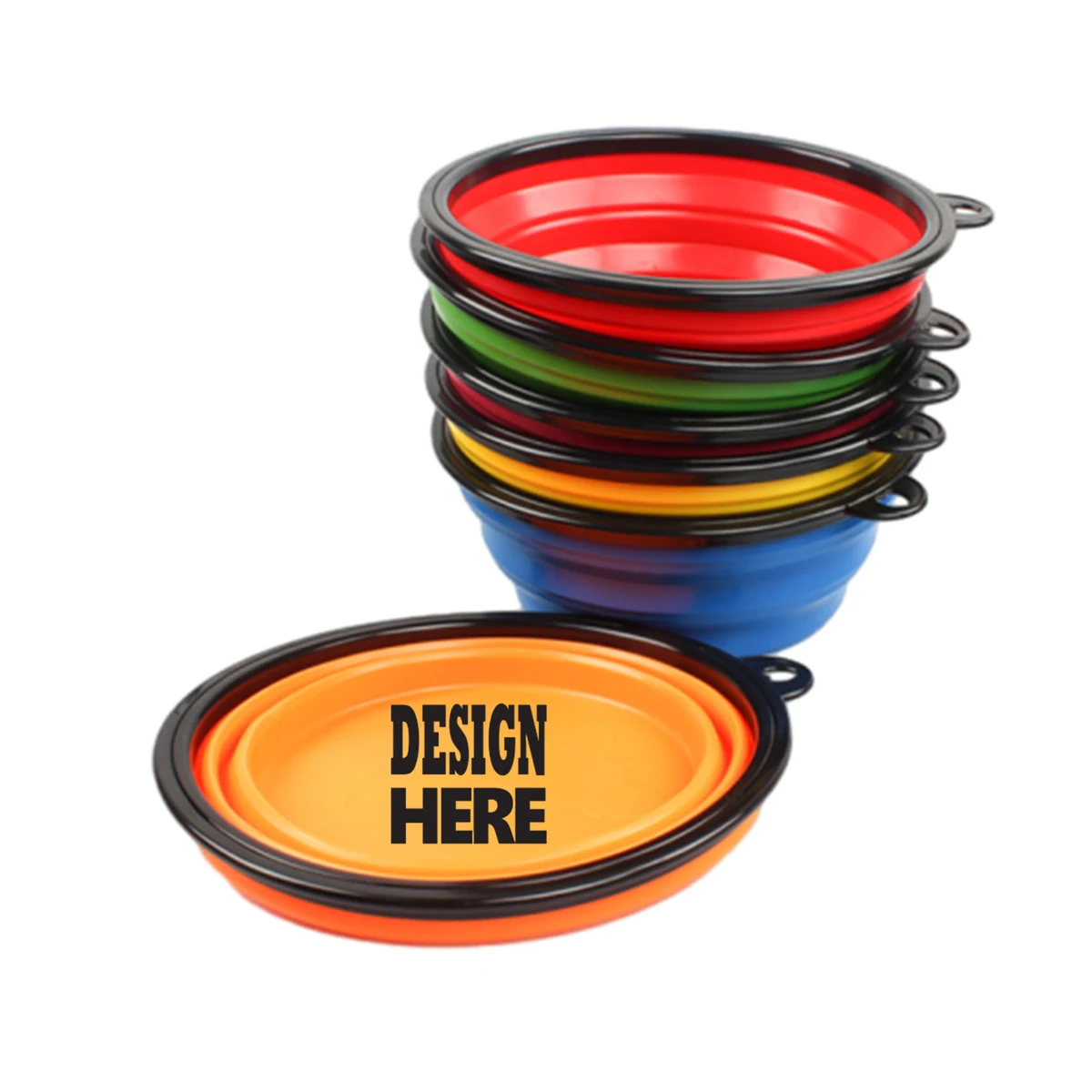 Customizable Portable Pet Bowl With Buckle 1