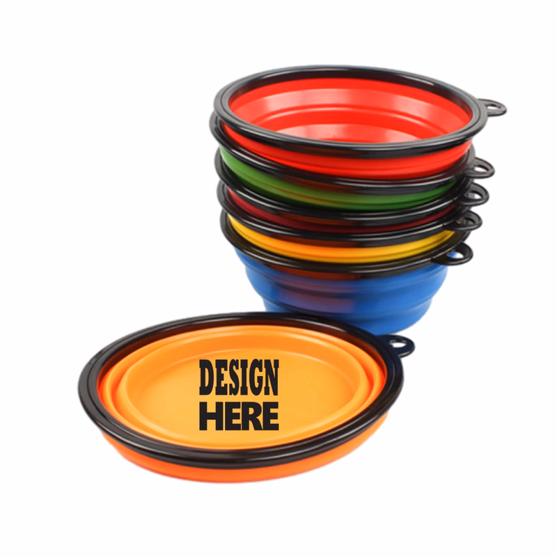 Customizable Portable Pet Bowl With Buckle
