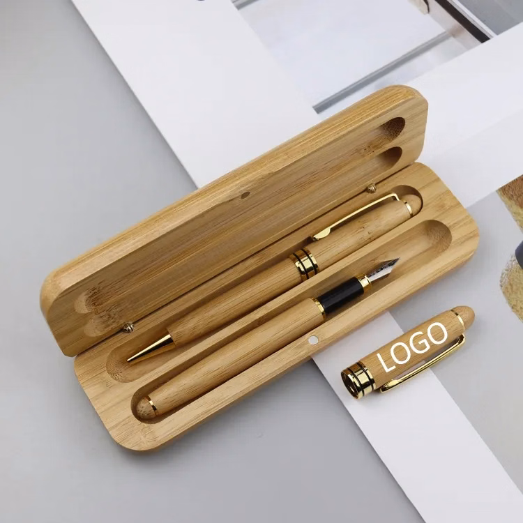 Bamboo Pen Gift Set with Wooden Case