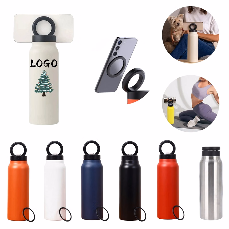 24OZ Bracket Insulated Cup With Straw And Magnetic Ring