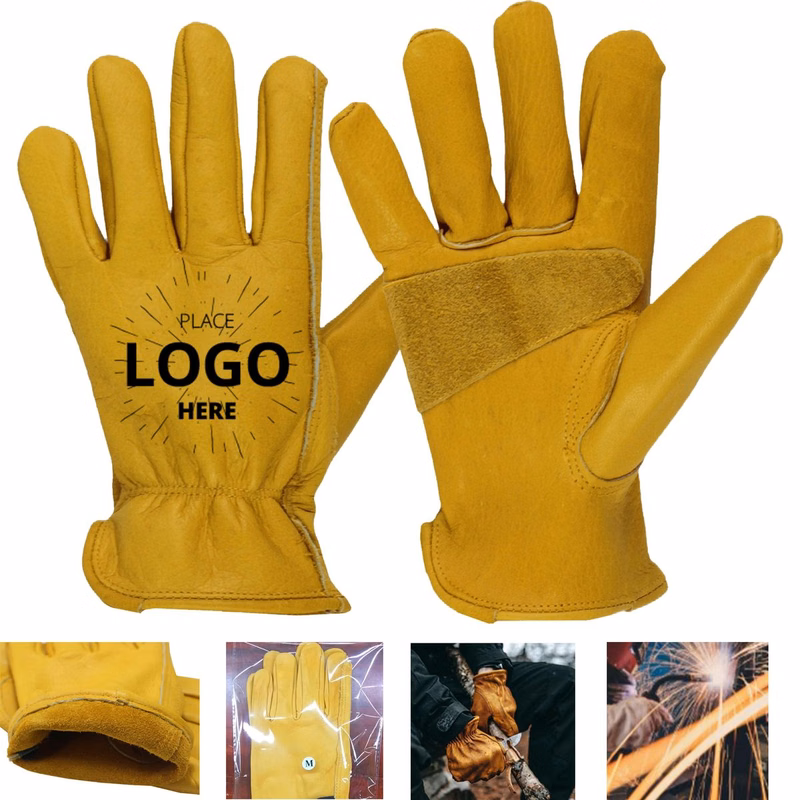 Thickened Yellow Cowhide Work Gloves