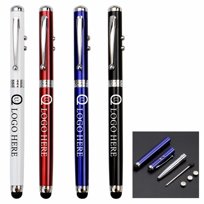 4 In 1 Metal Touch Screen Ballpoint Pen W/ Flashlight
