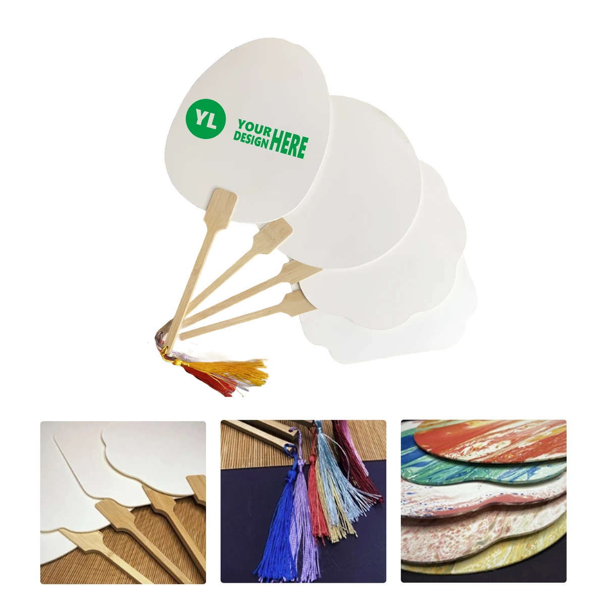 MOQ50 Custom DIY Blank Fan For Personalization 1