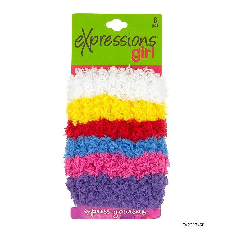 Hair Scrunchies - 6 Pack Assorted Bright Colors 1