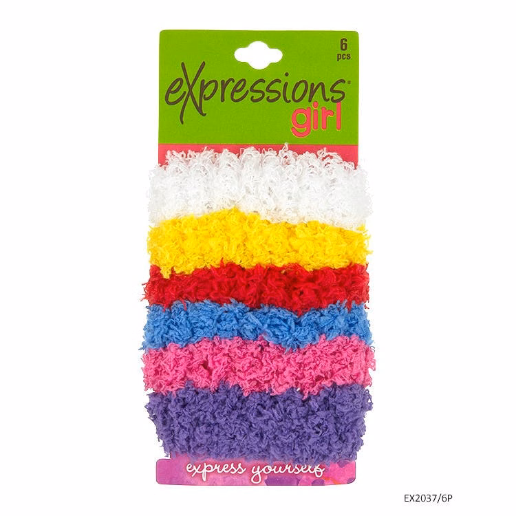 Hair Scrunchies - 6 Pack Assorted Bright Colors