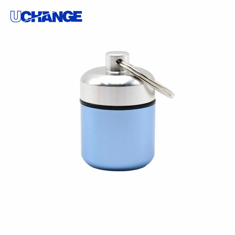 Aluminum Waterproof Pill Box Keychain Container