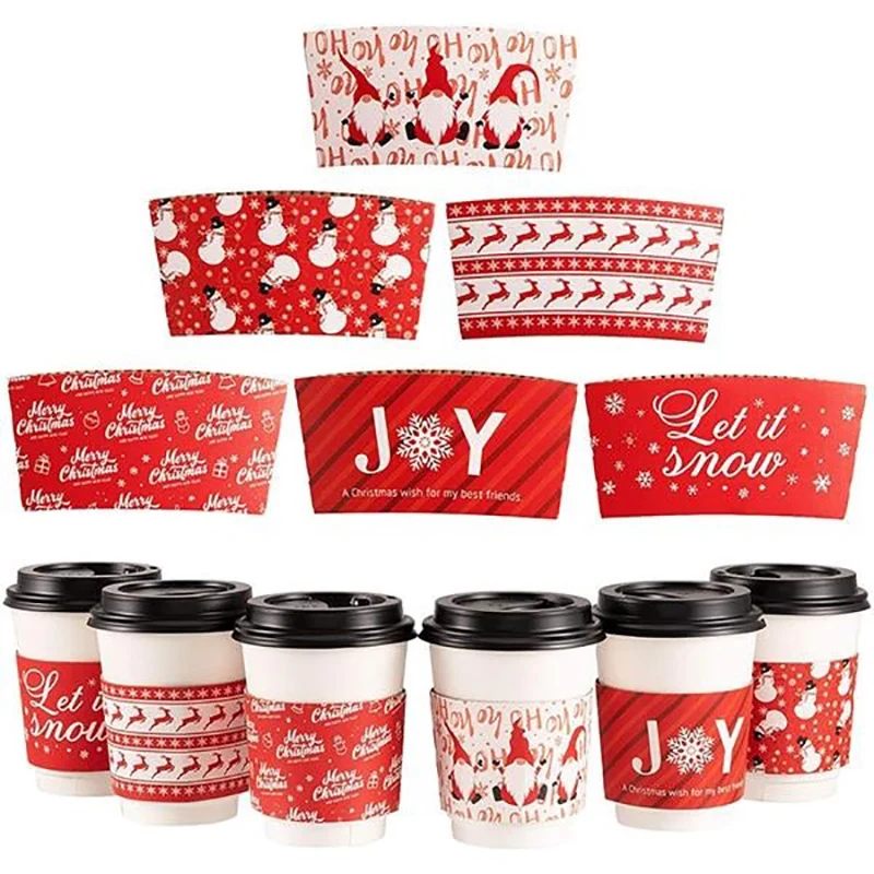 Christmas Coffee Tea Cup Sleeves, custom koozie with logo imprint 1