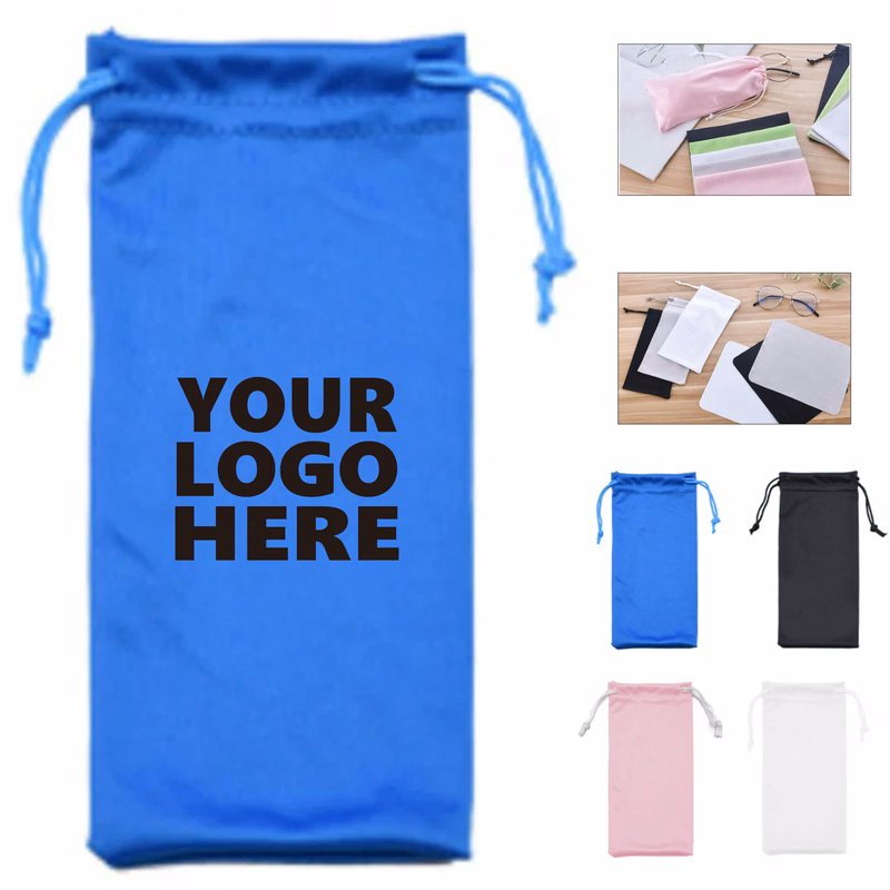 Soft Microfiber Eyeglasses Pouch with Drawstring