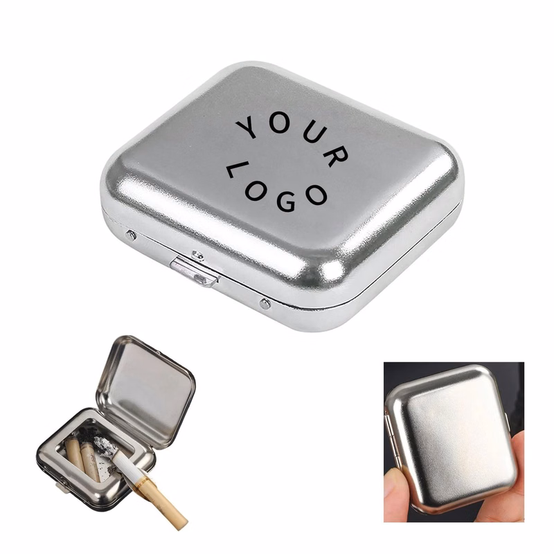 Compact Metal Pocket Ashtray for Travel and Outdoors