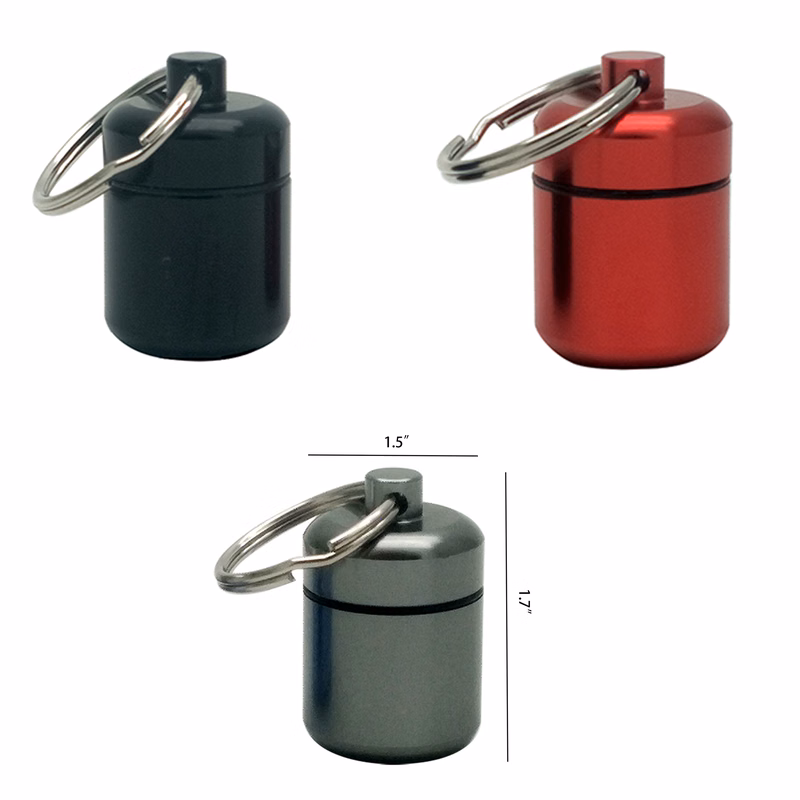 Aluminum Alloy Pill Earplug Storage With Key Ring