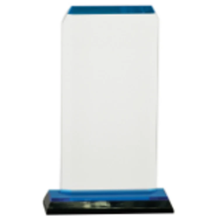 3.5" x 7.5" Blue Clipped Corner Impress Award 1