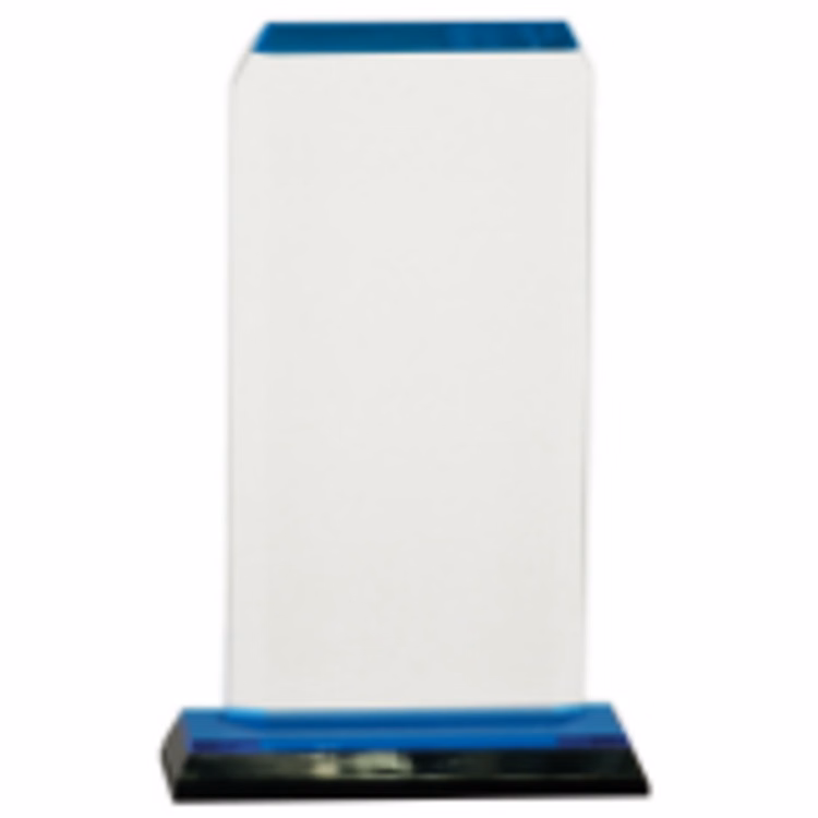 3.5" x 7.5" Blue Clipped Corner Impress Award