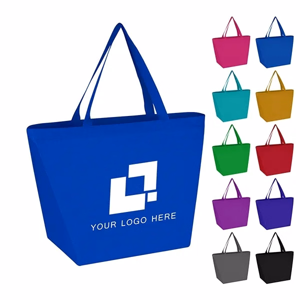 Heat Seal Nonwoven Buget Shopper Tote Bag-13 x 20 x8