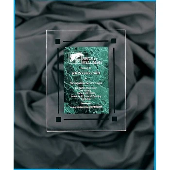 8" x 10" Green Marble Acrylic Clear-Plaq Award 1