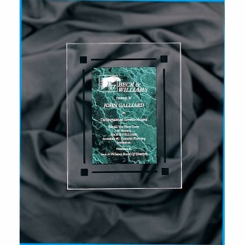 8" x 10" Green Marble Acrylic Clear-Plaq Award