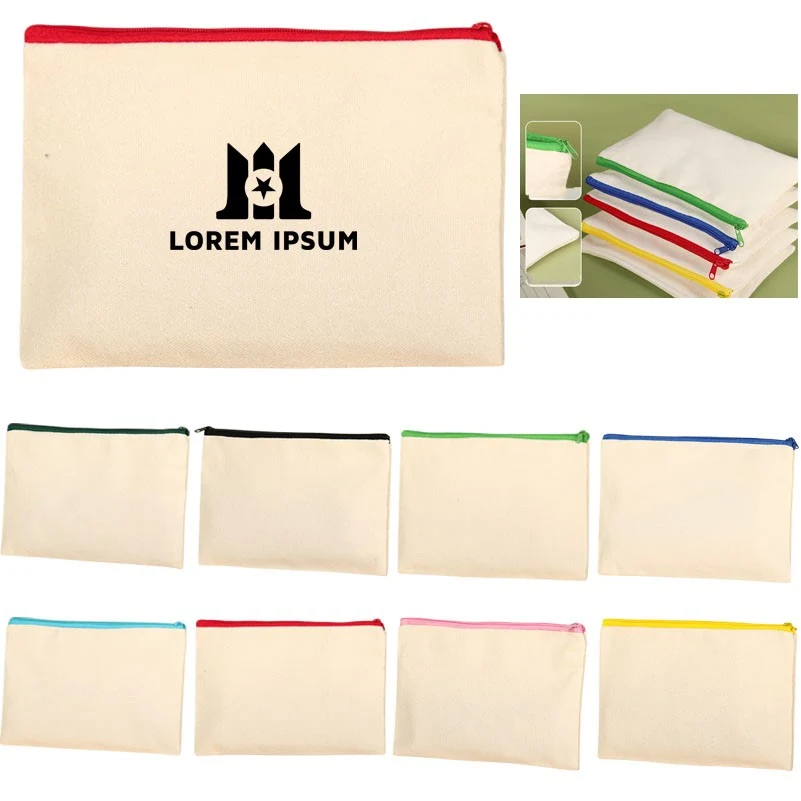 Reusable Canvas Zipper Pouch for Office & School Supplies 1